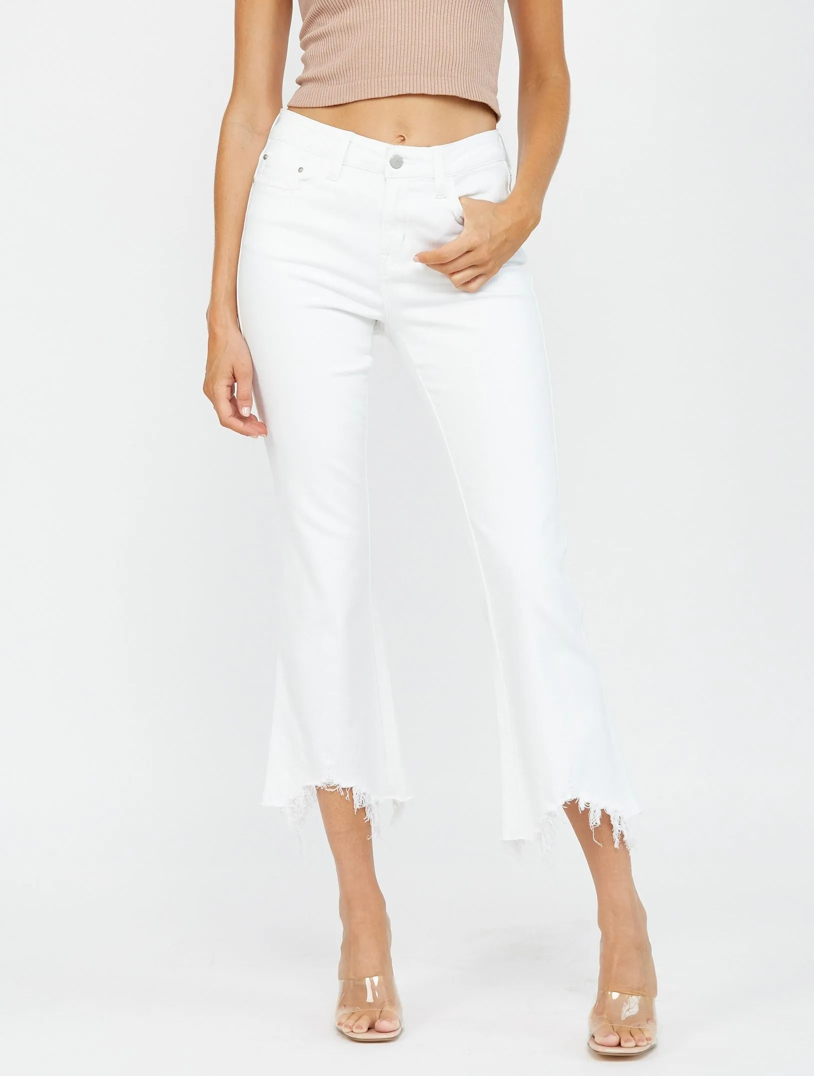 Abbie High Rise Crop Flare Jeans