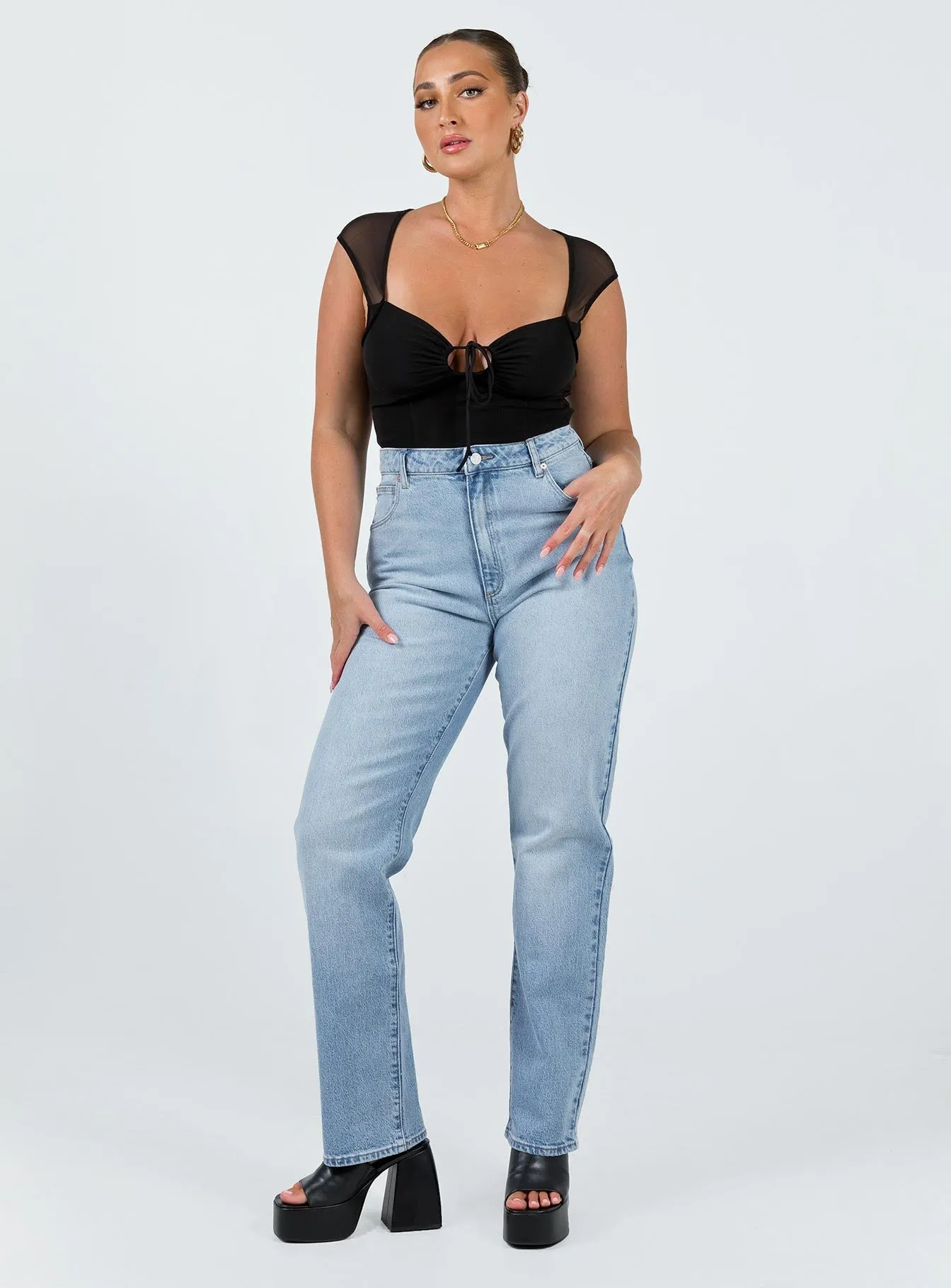 Abrand 94 High Straight Hailey Light Wash Denim