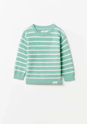 Basic Stripe Knit Jumper - Green