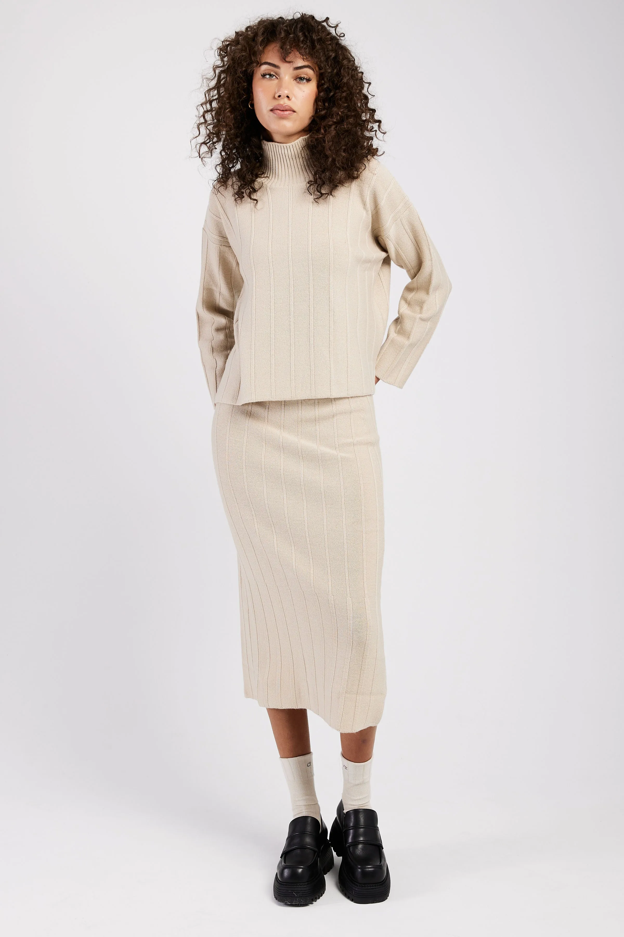 Beira Ribbed Sweater in Beige