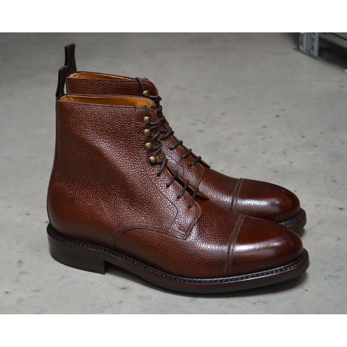 Berwick 1707 Grain Cap Toe Boot (321) - Dark Brown