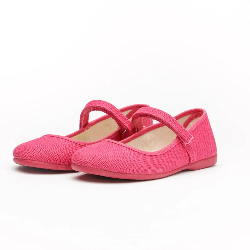 Classic Canvas Mary Janes in Fuxia