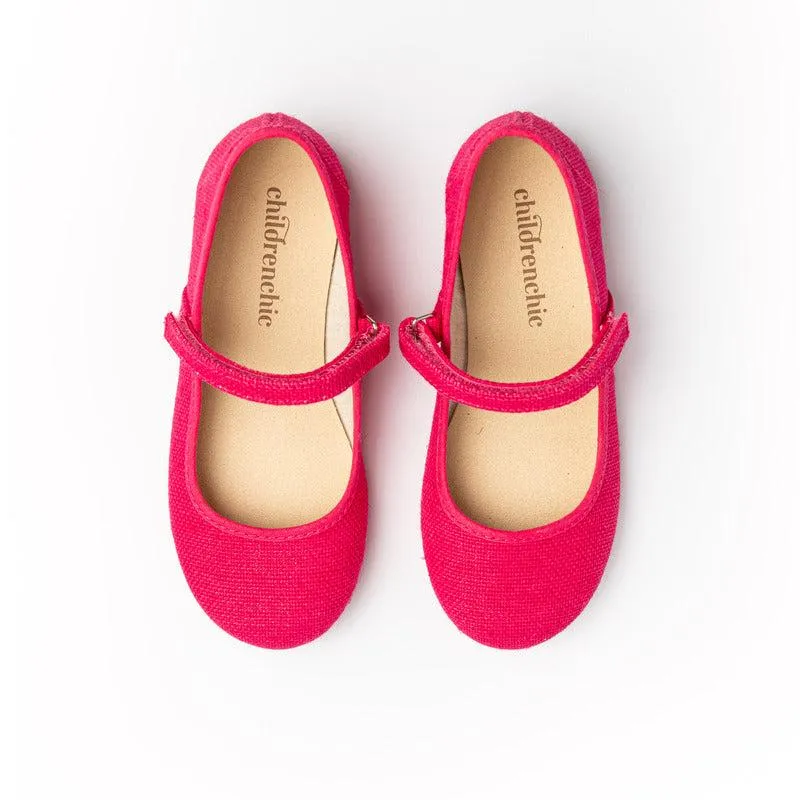 Classic Canvas Mary Janes in Fuxia