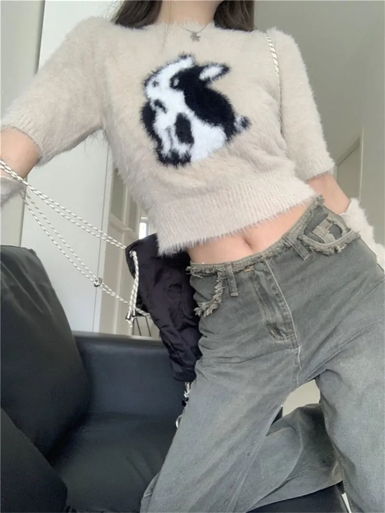 Cropped Bunny Pullover