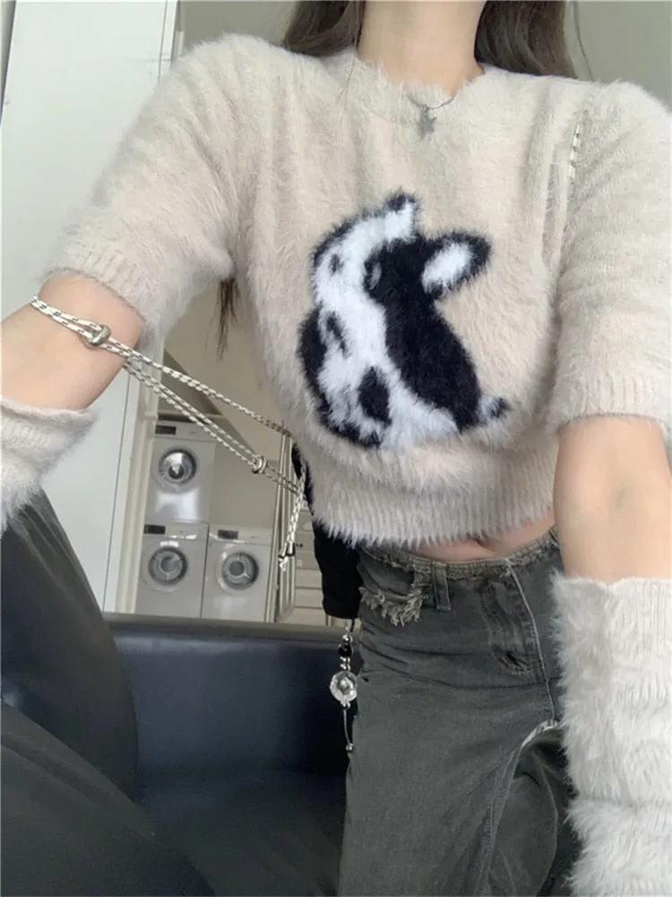 Cropped Bunny Pullover