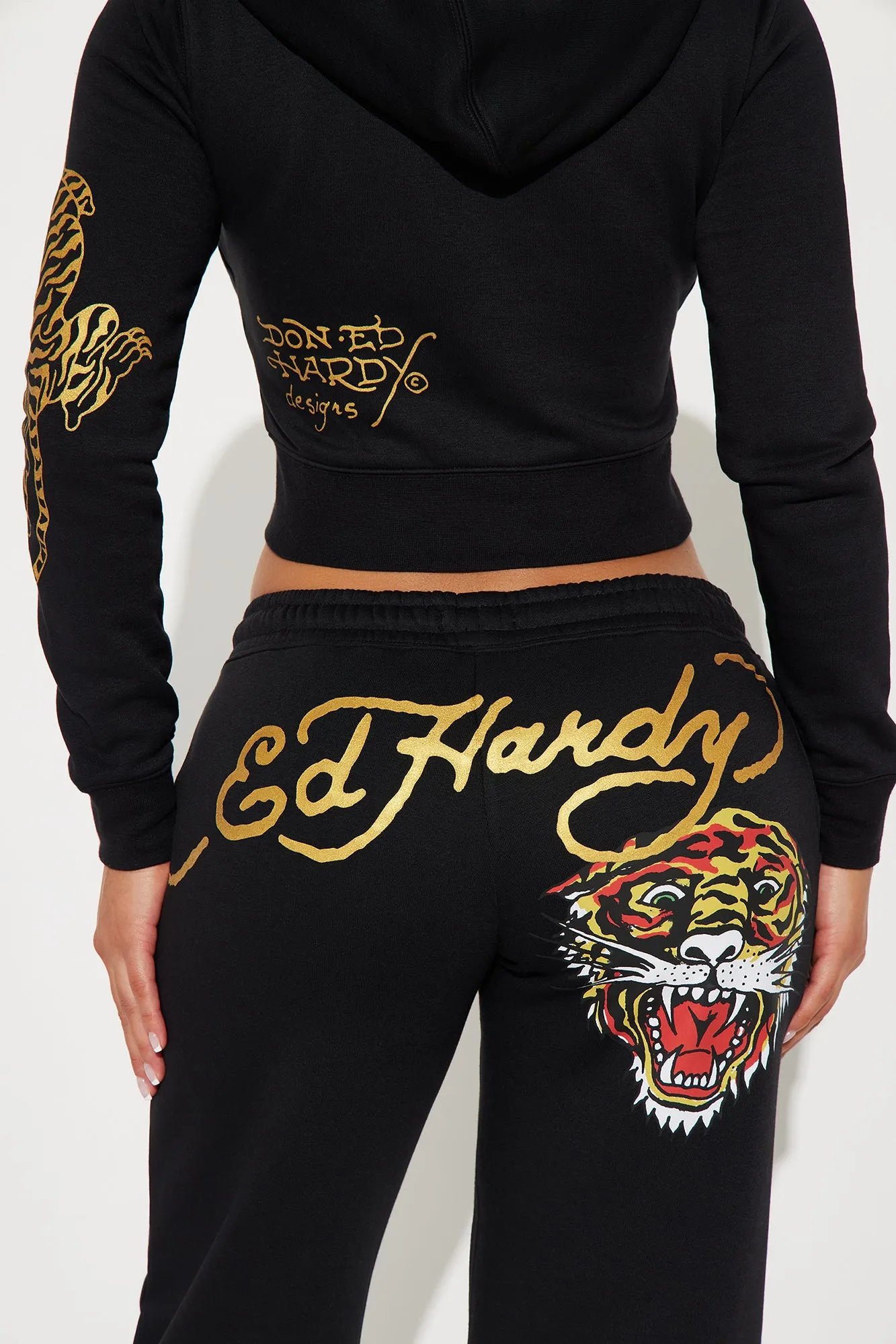 Ed Hardy Tiger Pant Set - Black