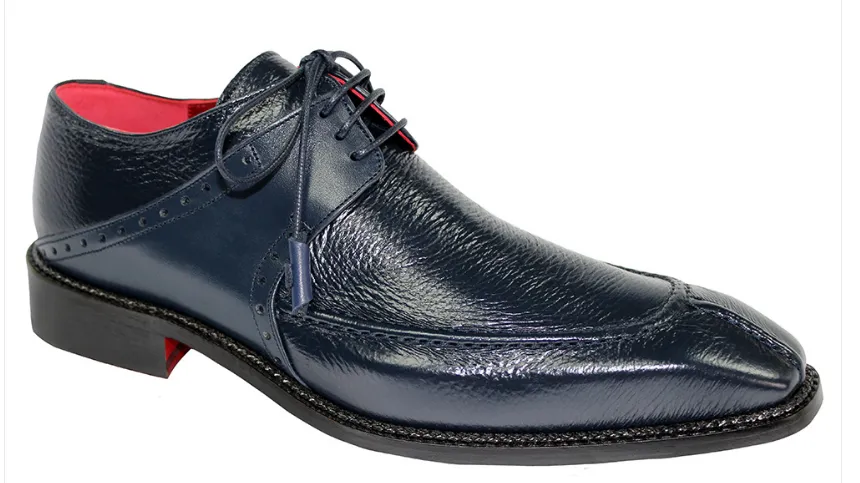 Emilio Franco Amadeo Deerskin and Calfskin Shoes Navy