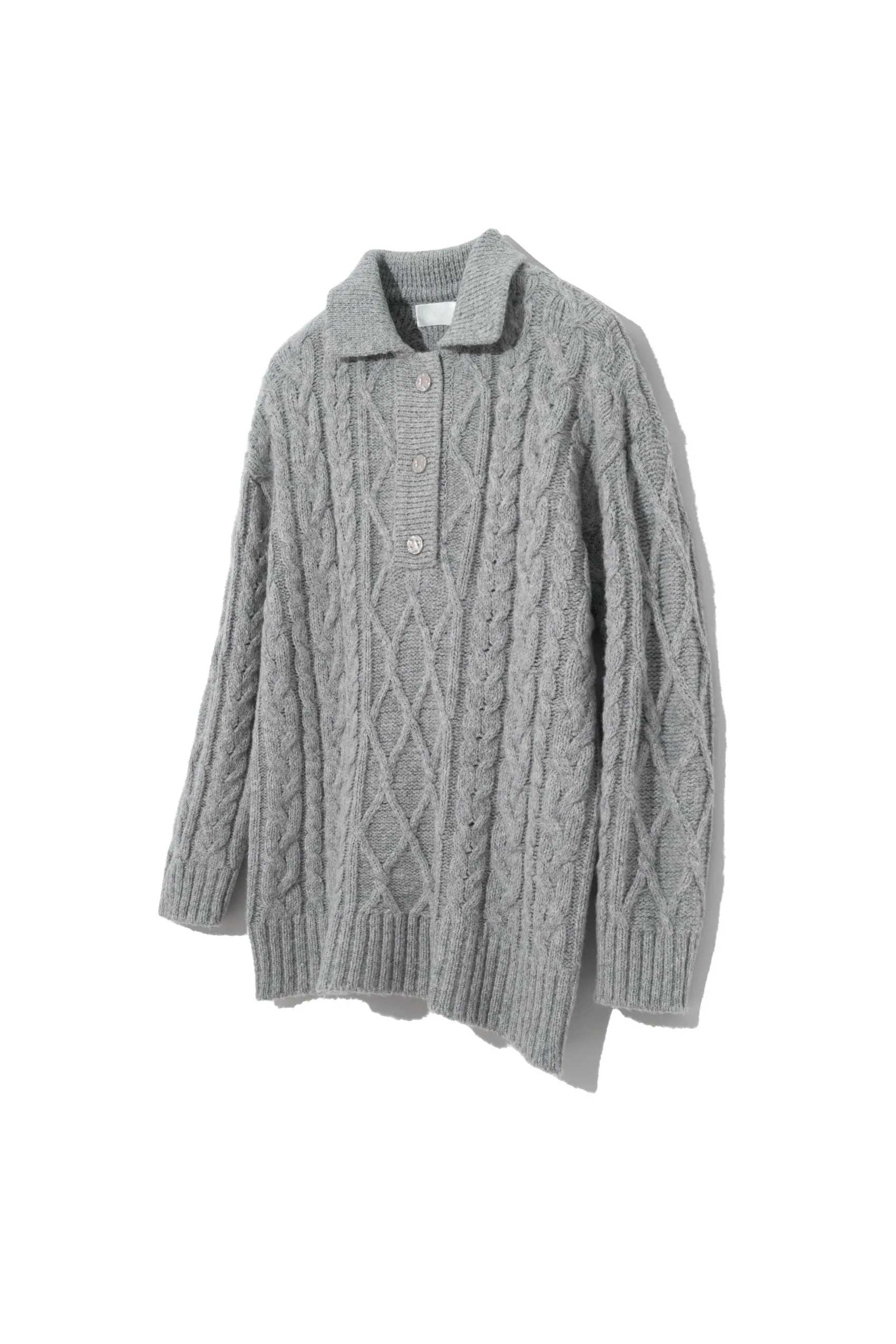 Hailey Cable Knit Sweater, Grey