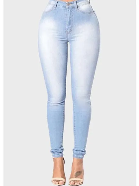 High Waisted Fleece-Lined Women's Denim Jeans with Classic Regular Fit in Multiple Colors