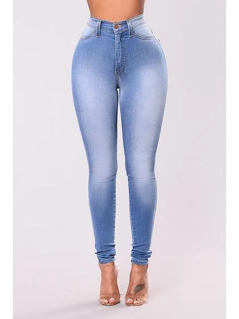 High Waisted Fleece-Lined Women's Denim Jeans with Classic Regular Fit in Multiple Colors