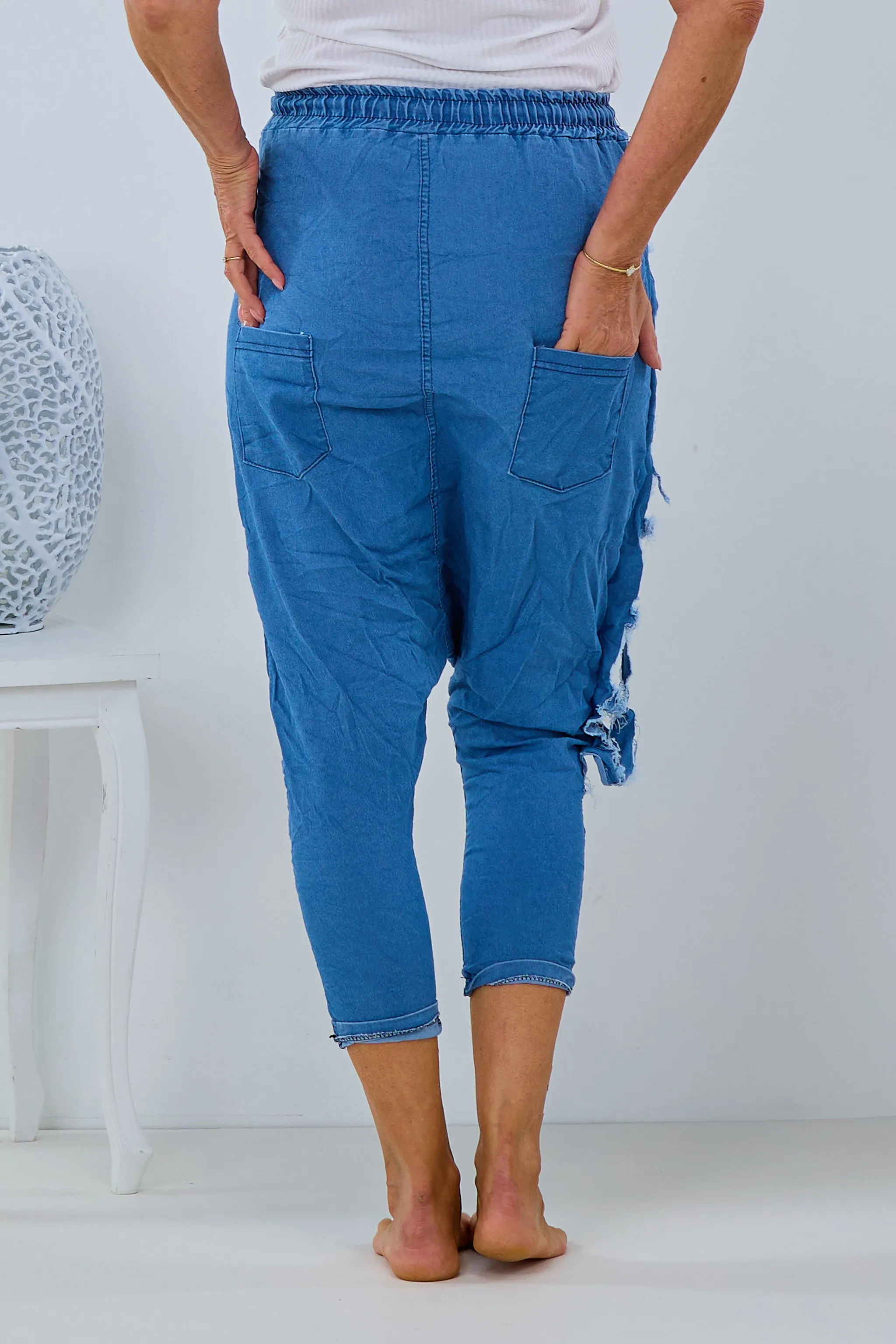 Jeans Haremshose, blau