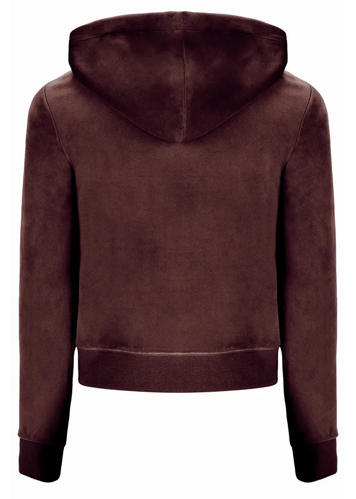 Juicy Couture Robertson Classic Velour Hoodie - Bitter Chocolate