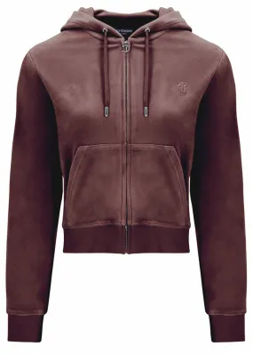 Juicy Couture Robertson Classic Velour Hoodie - Bitter Chocolate