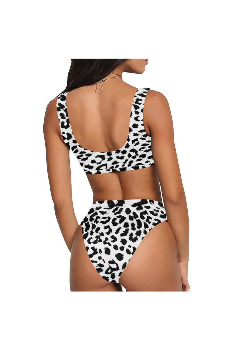 Leopard Sport Top & High-Waist Bikini Swimsuit