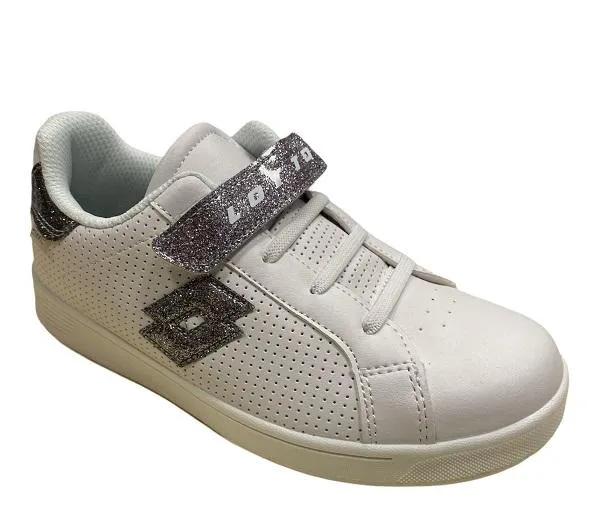 Lotto girl's sneakers shoe 1973 Evo AMF IV glitter SL 215800 61F white