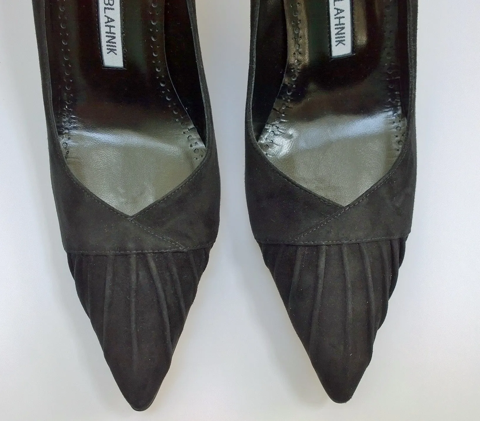 Manolo Blahnik Restos Black Suede 70 Heels