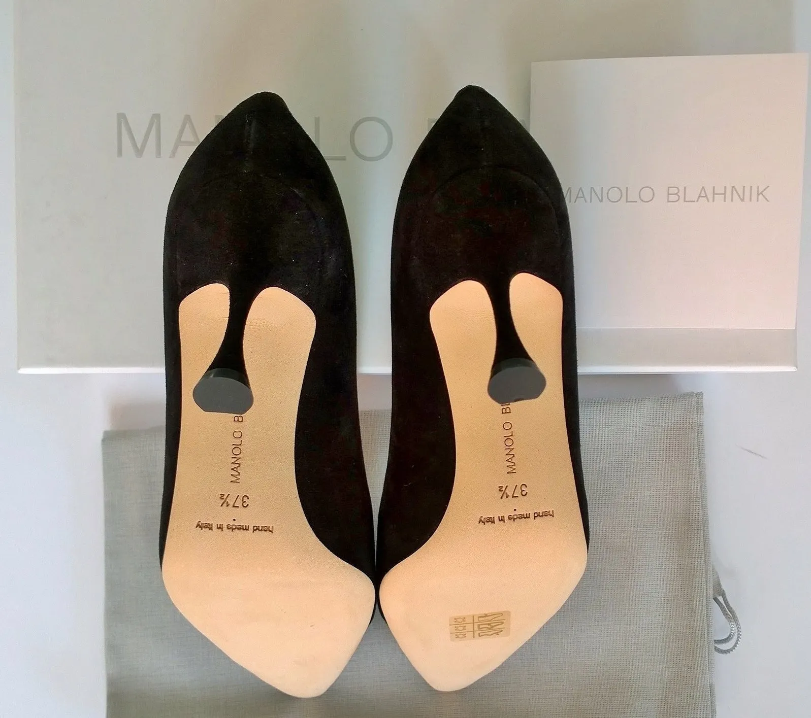 Manolo Blahnik Restos Black Suede 70 Heels