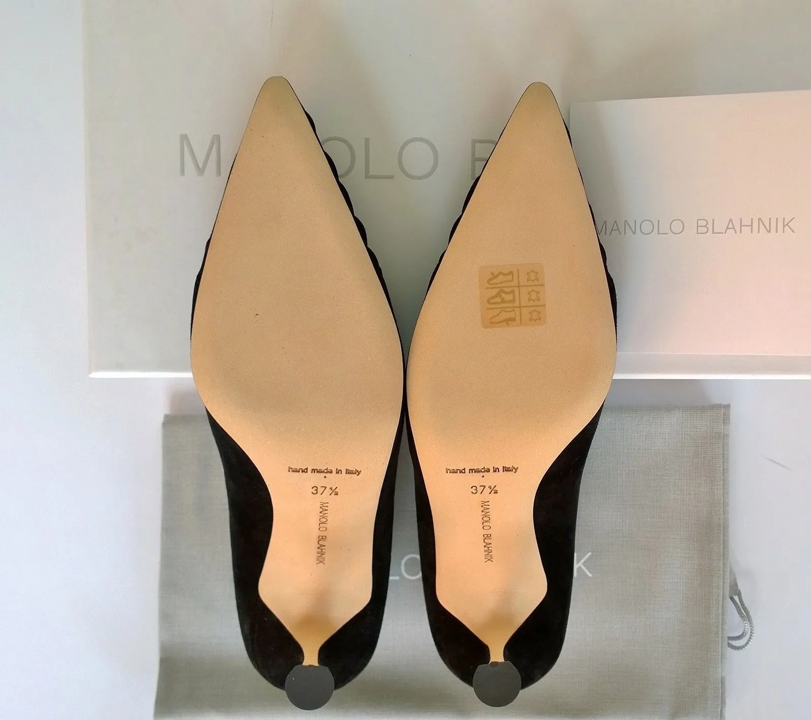 Manolo Blahnik Restos Black Suede 70 Heels