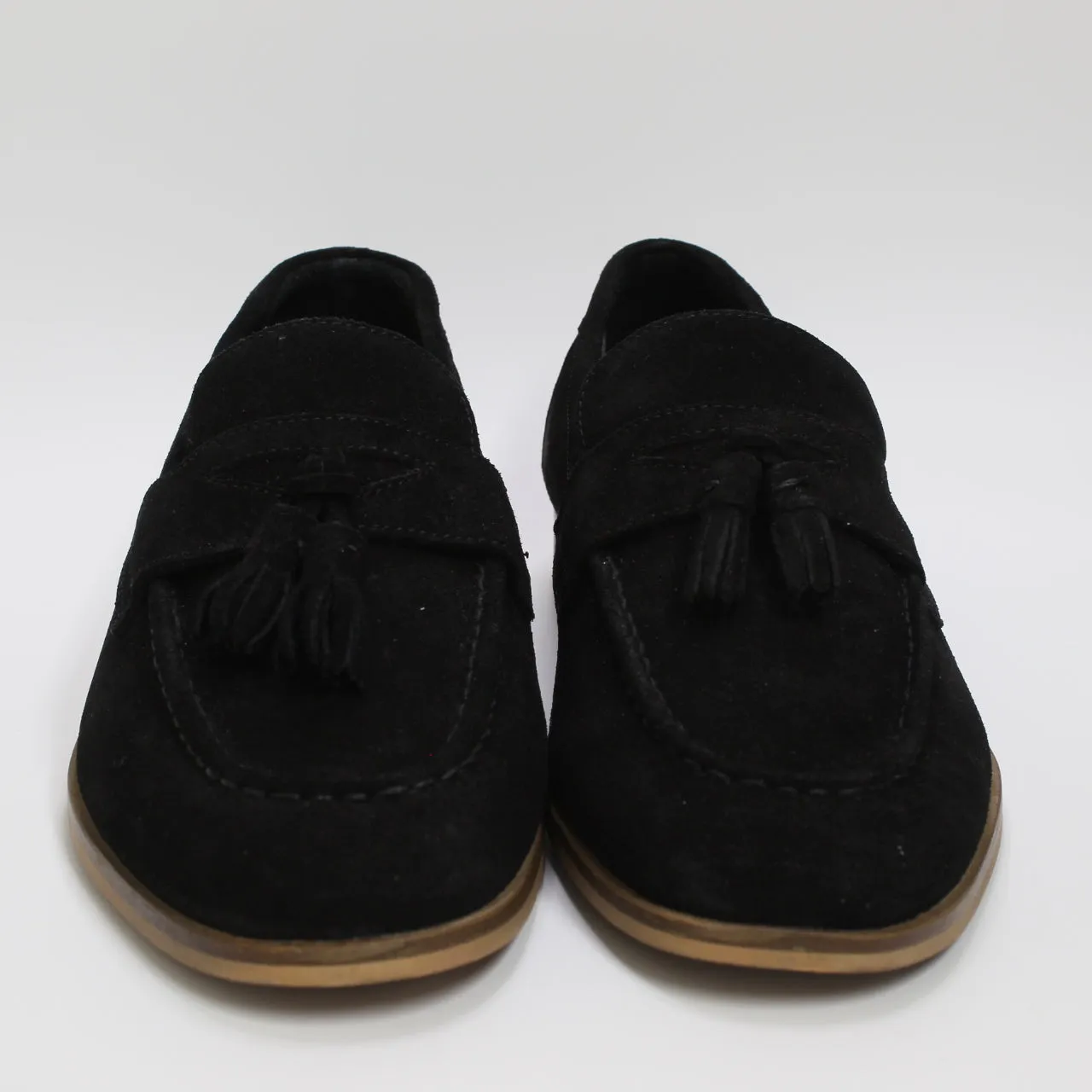 Mens Office Channing Tassel Loafers Black Suede