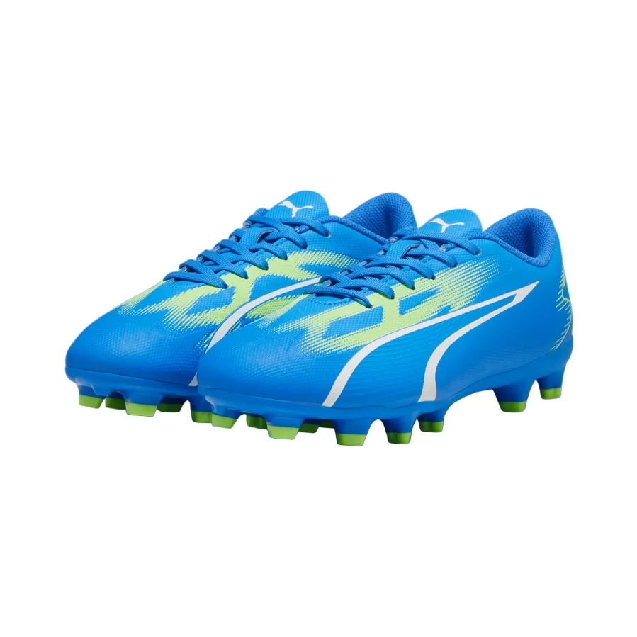 Puma boys' football boot Ultra Play FG/AG 107530-03 light blue-white-green