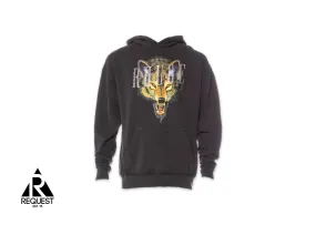 Rhude Rhinestone Wolf Head Hoodie Grey