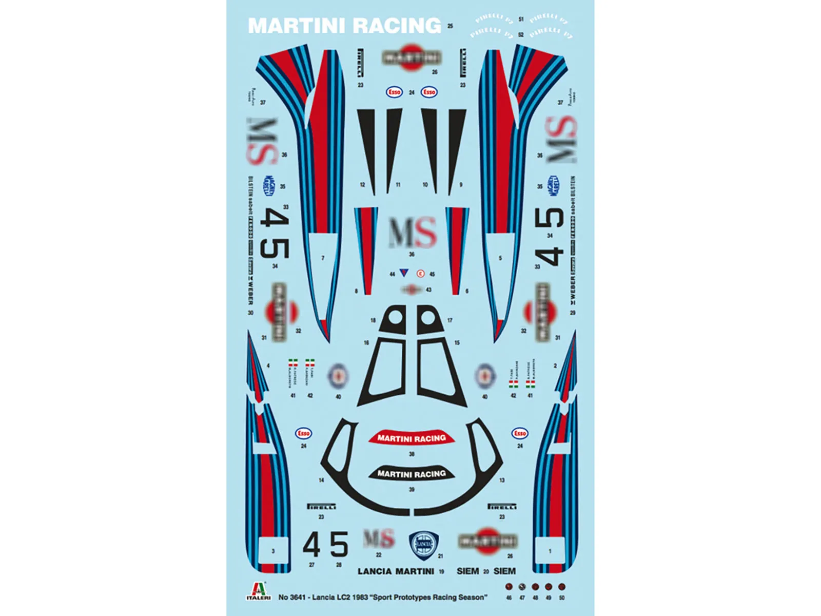 Skill 3 Model Kit Lancia LC2 World Sport Prototype Championship 1/24 Scale Model by Italeri