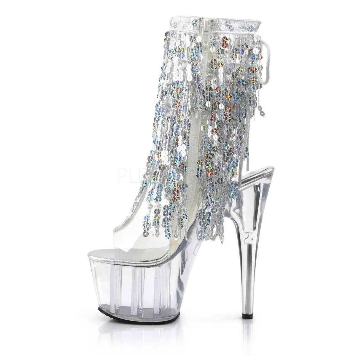 SS-ADORE-1017SQF Platform Boot  | Clear Vinyl