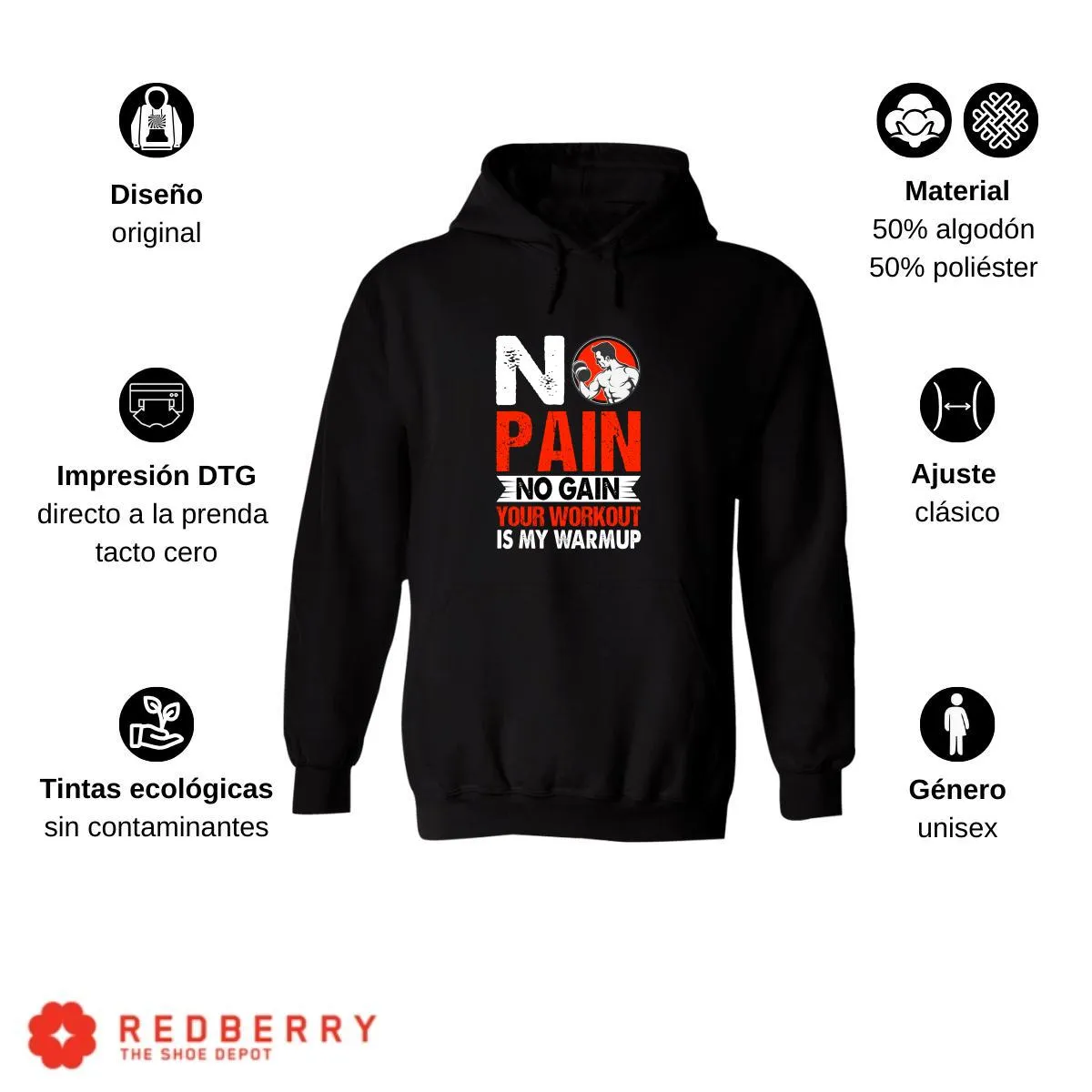 Sudadera Hombre  Hoodie Gym Ejercicio Fitness 011