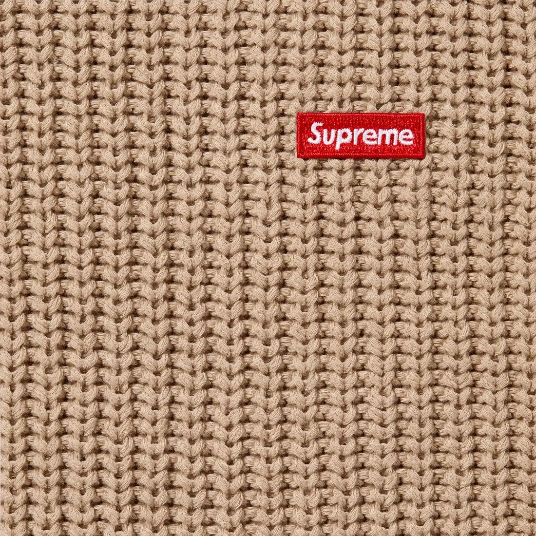 SUPREME SMALL BOX RIBBED SWEATER-TAN