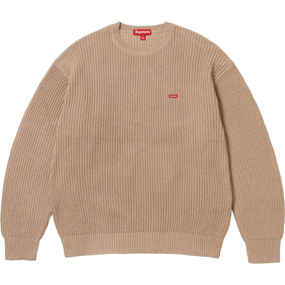 SUPREME SMALL BOX RIBBED SWEATER-TAN