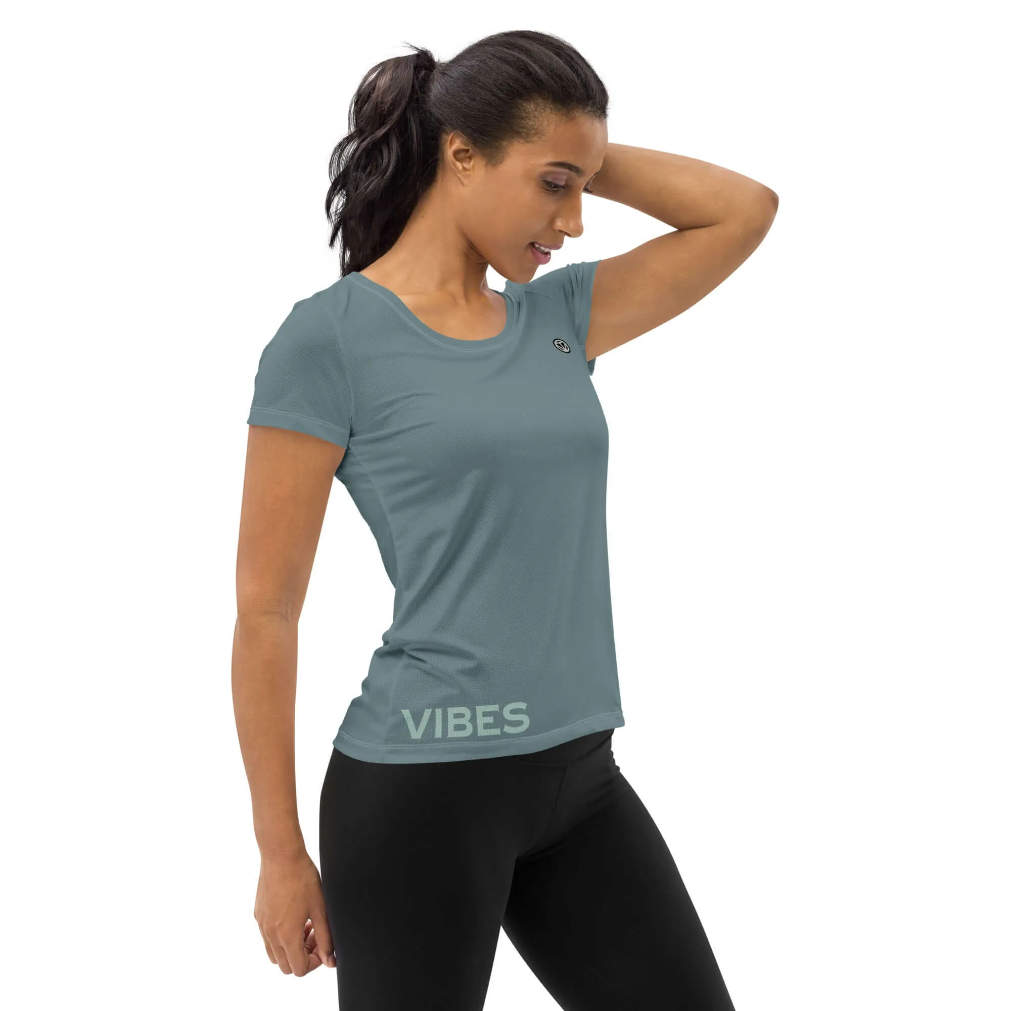 TOV Damen Sport T-Shirt VIBES (Graublau)