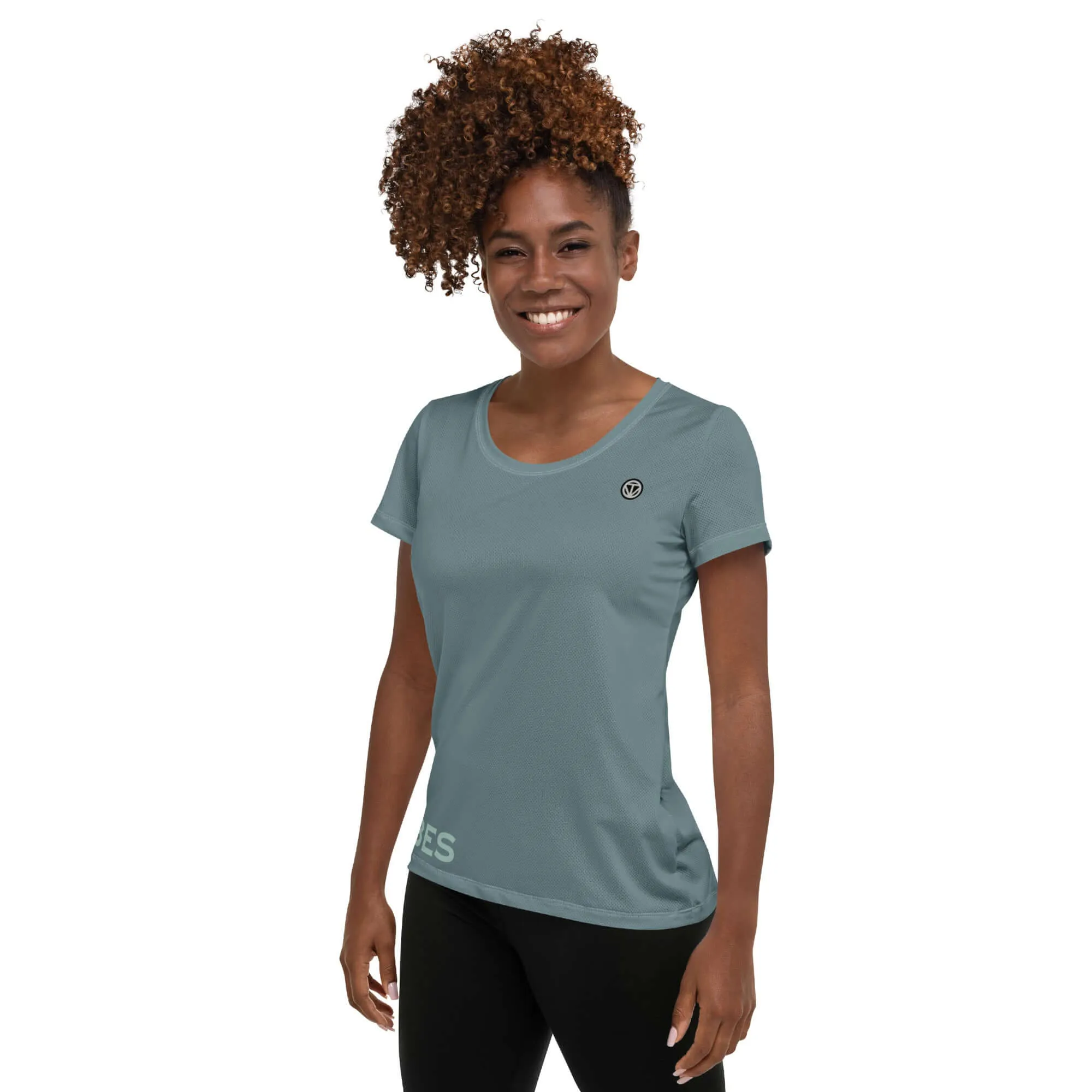 TOV Damen Sport T-Shirt VIBES (Graublau)