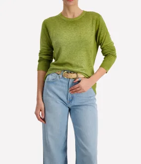 Ultralight Cashmere Round Neck Pullover in Cardamomo