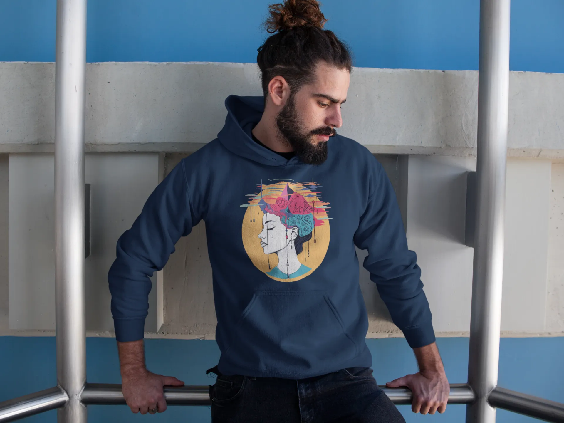 Unisex Bio-Hoodie mit Mental Health Motiv "Wirrwarr"