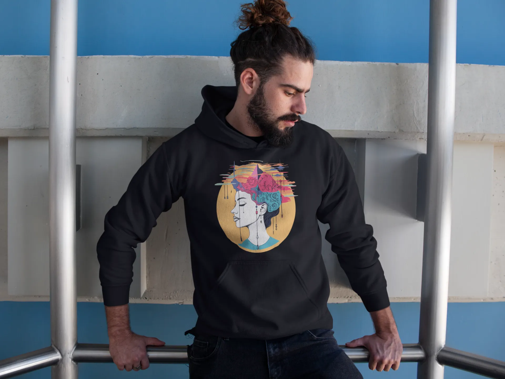 Unisex Bio-Hoodie mit Mental Health Motiv "Wirrwarr"