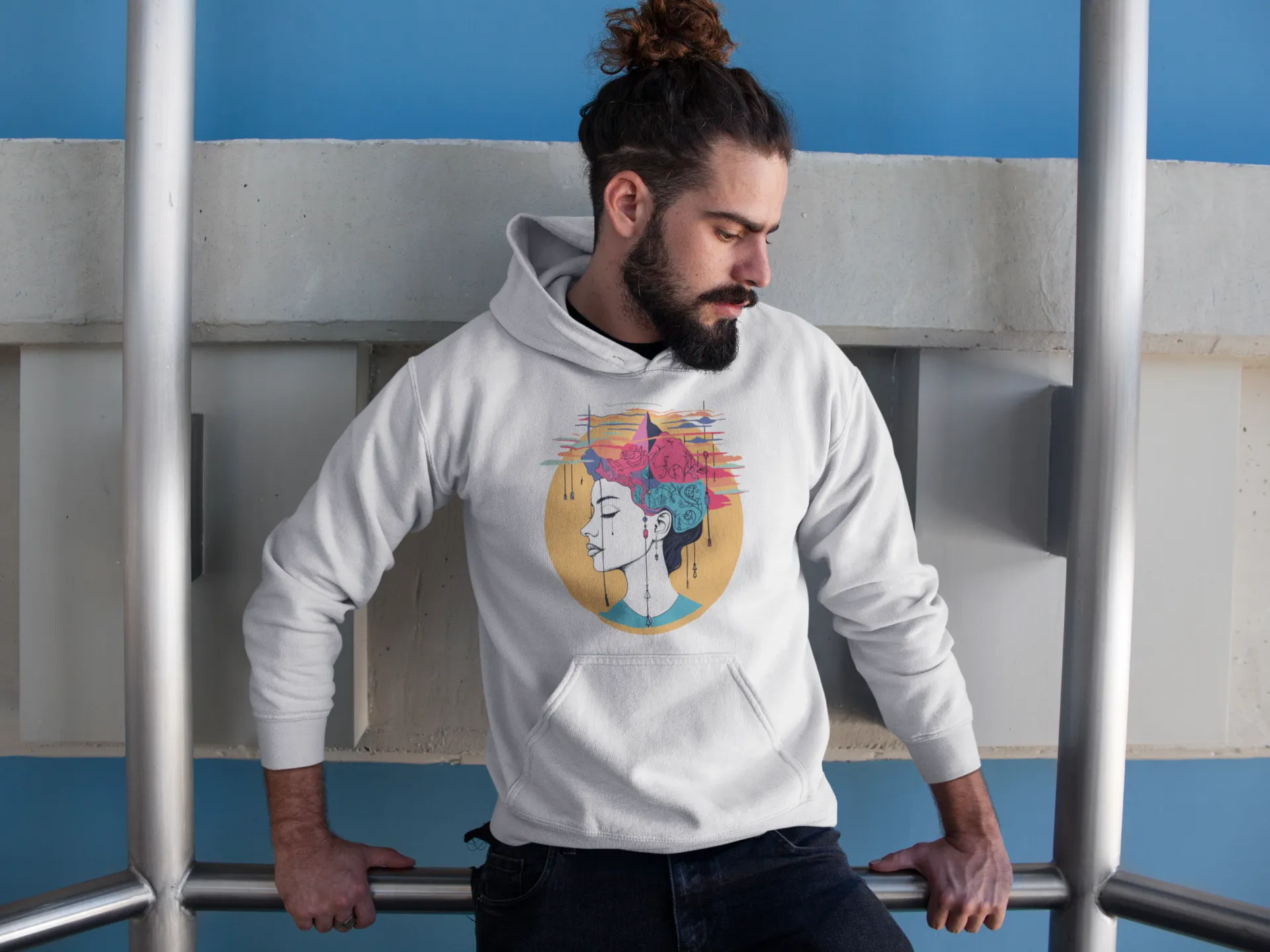 Unisex Bio-Hoodie mit Mental Health Motiv "Wirrwarr"