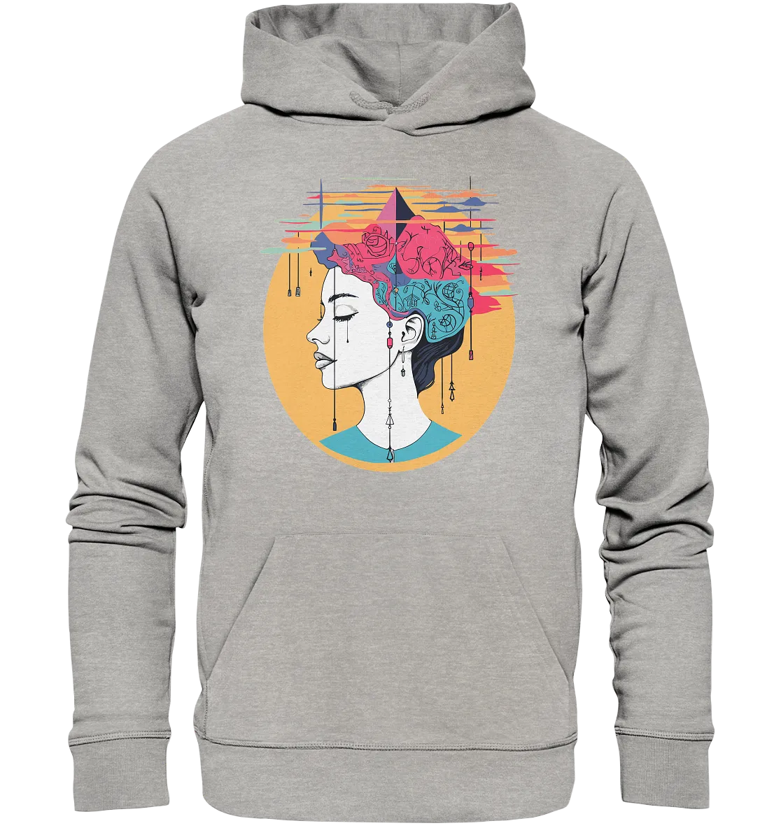 Unisex Bio-Hoodie mit Mental Health Motiv "Wirrwarr"