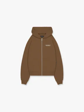 ZIP HOODIE CREATIVE DEPT - BROWN