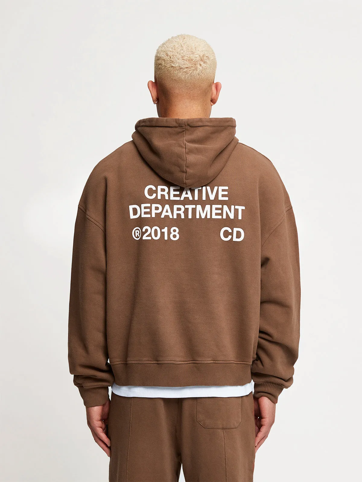 ZIP HOODIE CREATIVE DEPT - BROWN